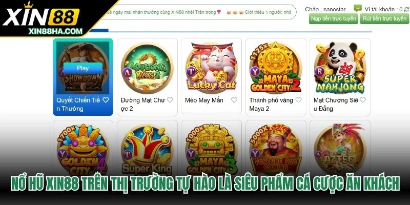 Nổ hũ XIN88 trên thị trường tự hào là siêu phẩm cá cược ăn khách
