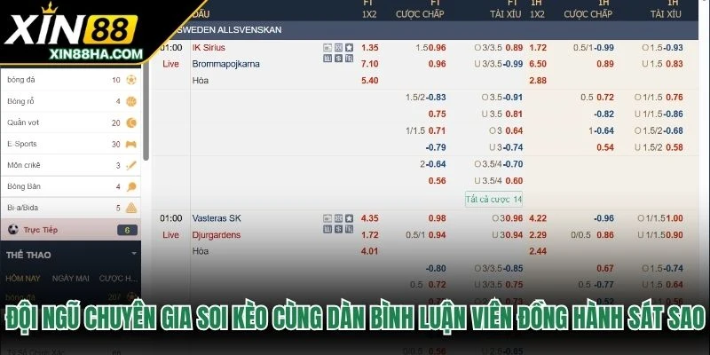 Đội ngũ chuyên gia soi kèo cùng dàn bình luận viên đồng hành sát sao